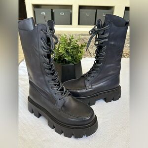 Free People Jones Lug Combat Boot in Black Size 39 or 9 in US